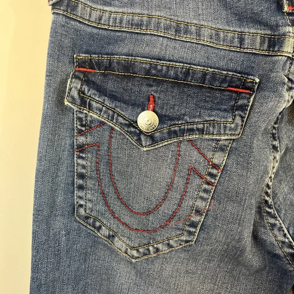 True Religion Ricky Jeans Mens 34 Medium Wash Relaxed‎ Straight Denim